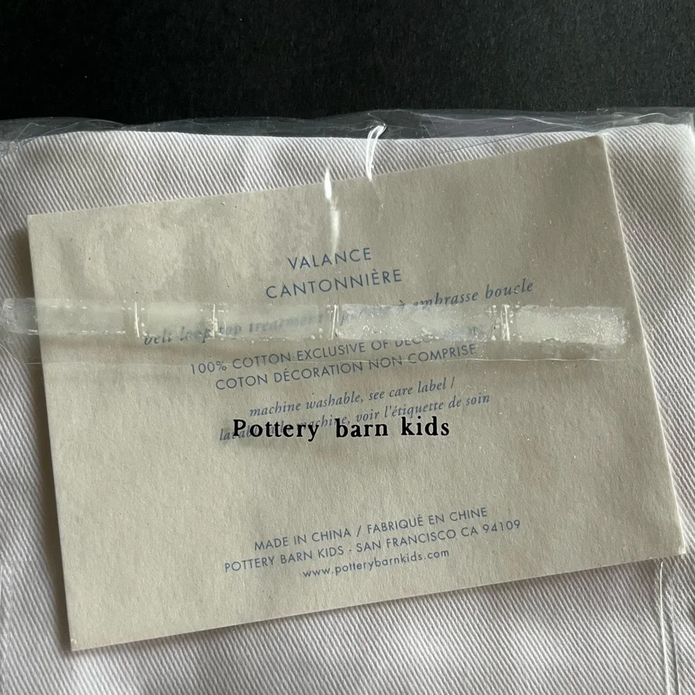 Pottery Barn Kids Harper Valance Navy White 44” x 18” Coastal New